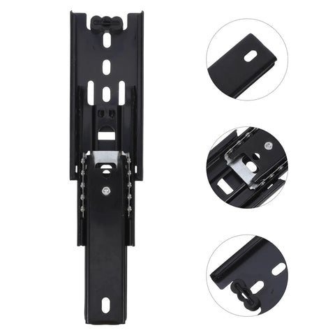 Beefy Heavy Duty Mini Drawer Slides With Ball Bearing Telescopic Rails Three Section Full Extension 2 Pack Cold Rolled Steel Construction Silent Sliding Quick Install For Kitchen Cabinets And Dressers, black steel rail