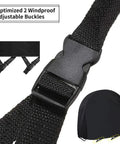 Close-up of buckle on Heavy Duty 48 Inch Firewood Log Hoop Cover Outdoor Weatherproof Ring Rack Storage With Double Ended Zipper