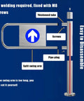 Detailed view of Heavy Duty One Way Safety Gate For Supermarket Entrance And Library Doors showing thickened tube and screw setup.