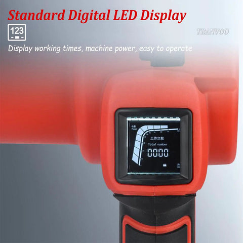 Cordless Electric Ratchet Wire Cutter Pro Grade Cable Cutter LED display showing power and usage details