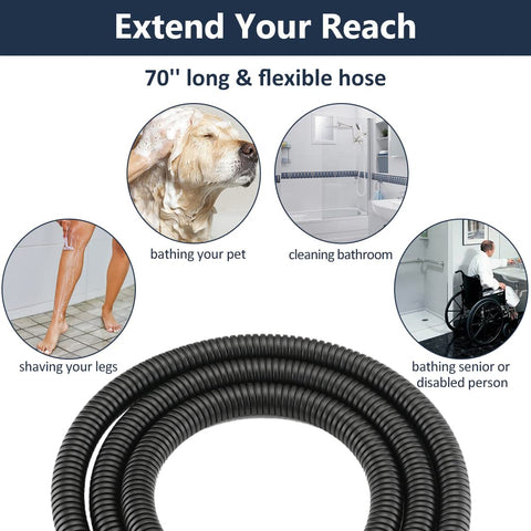 All Metal Shower Head And Handheld Combo For High Pressure 70 Inch Hose Uses