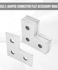 Six Pack L Shaped Connector Brackets Flat Plate Fitting for Half Inch Bolts Fits One And Five Eighths Inch Strut Channel Heavy Duty