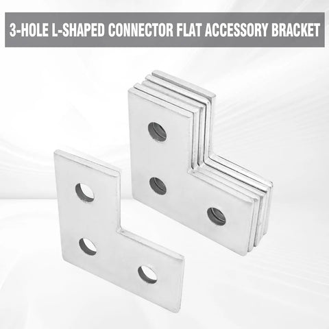Six Pack L Shaped Connector Brackets Flat Plate Fitting for Half Inch Bolts Fits One And Five Eighths Inch Strut Channel Heavy Duty