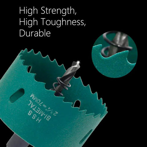 Two And Three Quarters Inch Bi Metal Hole Saw With Arbor And Bits For Fast Smooth Cuts In Wood Plastic Drywall Fiberboard