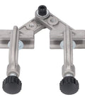 Heavy Duty Adjustable Pipe Alignment Clamp Made From Strong Aluminum Die Casting For Welding And Furniture Construction 10 To 180 Degree Swing, detailed view of clamp design.