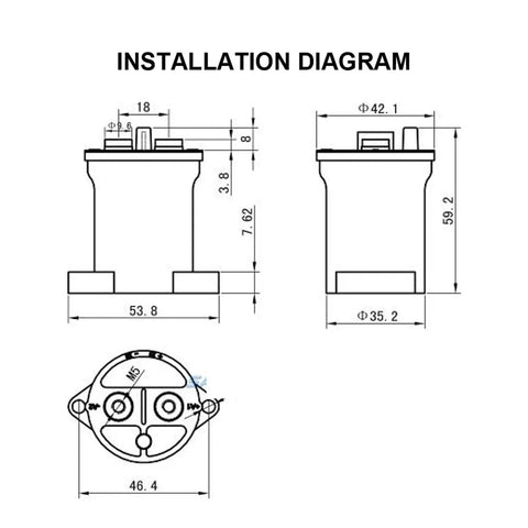 Installation diagram of Dead Simple DC Contactor With Magnetic Relay Switch For EV Chargers And Battery Packs Covering 12V Through 72V Systems.