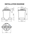 Installation diagram for Rock Solid DC Contactor and Power Relay Switch Built Different for 12v 24v 36v 48v 72v charging stations.