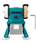 Cordless Electric Bench Grinder With 2 Wheels For Metal Polishing And Deburring. High Speed 150W Motor Reaches 5500Rpm, front view.