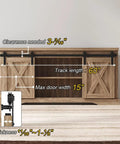 5 Ft Double Barn Door Hardware Track Kit For Cabinets And Closets details on mini sliding rail system with measurements