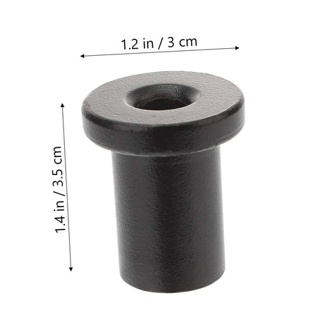 Close-up of a black spacer from the Five Piece Barn Door Track Spacers Set Durable Wall Connectors For Sliding Barn Door Hardware