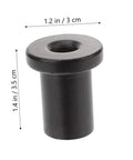 Black spacer from 5 Pack Sliding Barn Door Track Spacers Replacement Kit For Barn Door Hardware, Heavy Duty High Carbon Steel, dimensions shown.