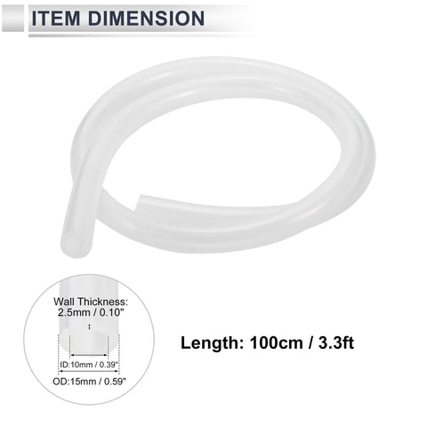Silicone Vacuum Hose For Cars High Temperature Clear Tubing 3.3 Ft Long 3/8 Inch Inner Diameter 10mm 2.5mm Wall Thickness Auto Vacuum Line