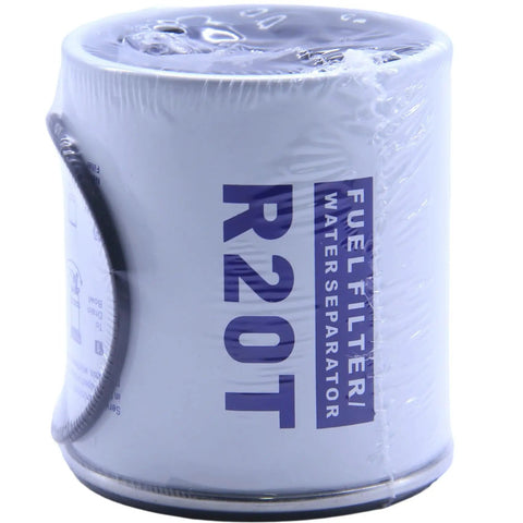 10 Micron Fuel Filter Water Separator Elements Replaces R20P 33432 P551821 BF46022O 857633 for Boat Diesels, angled view