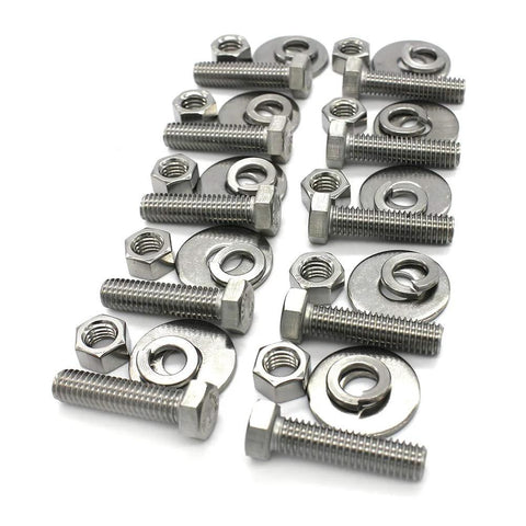 1/4-20 stainless hex bolt kit with nuts and washers for construction and DIY projects