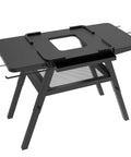 Adjustable Outdoor Grill Stand Built Tough for Woodfire OG700 OG800 OG900 OO101 Pizza Oven, black steel with mesh shelf