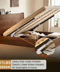 Electric Actuator 12V, 6 Inch Stroke, Beefy 2800N 617Lb Lift, IP67 Waterproof installed in bed frame for automation