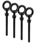 Beefy 4 Pack M12 Stainless Steel Eye Bolts 150mm Long With Washers And Hex Nuts Black Heavy Duty Shoulder Lifting Ring Eyebolts