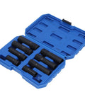 Open case displaying 8 Piece Lug Nut Socket Set For Wheel Lock Removal With Thin Walled Spline Keys Cr Mo Steel Built Tough Heavy Duty.