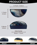 2 Pack Fluid Art Cabinet Pulls In Deep Blue White And Gold With Black Semicircle Drawer Handles, product size details
