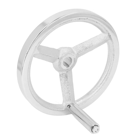 18mm Bore Lathe Hand Wheel With Chrome Finish, cast iron round handwheel for milling and grinding setup, smooth turn