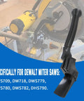 Miter Saw Dust Collection Upgrade Kit For DWS709 DW718 DWS779 DWS780 DWS782 DHS790 attached to miter saw, focus on hose detail