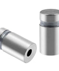 Rock Solid Stainless Steel Standoff Screws, 1/2 Inch Length By.78 Inch Cap Diameter, Silver 12 Piece Set displayed from two angles.