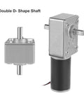 12V Dual Shaft Worm Gear Motor With Cable Self Locking Reversible Drive 5 RPM 15 Kg Cm High Torque 8mm Output Shaft