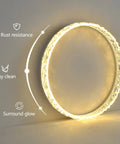 LED Flush Mount Ceiling Light Fixture For Bedroom, Living Room, And Dining Room, Dimmable White Modern Lamp circular glow