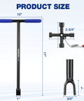 Heavy Duty 17 Inch Water Meter Key With 4 Way Utility Key Extended Reach Valve Tool For Outdoor Underground Valves Steel Curb Shut Off Key With Non Slip T Handle Built For Contractors And Homeowners By WORKPRO, product size dimensions.