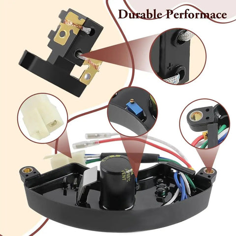 Go-To AVR Generator Voltage Regulator Rectifier showing connection points and wiring for Generac GP5500 to XG8000 and Firman models