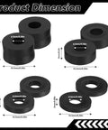 40 Piece Round Spacer Assortment Kit With Four Sizes Versatile Handy Anti Vibration Spacers For Screws; product dimensions shown.