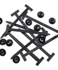Heavy Duty Black Nylon Universal Cable Tie Buckles Push Mount Zipper Straps With Pin And Button Design 30 Piece Pack
