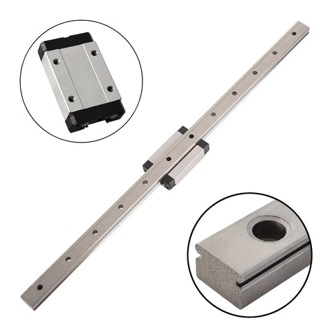 700mm Linear Rail Kit With MGN12 Rail And Stainless Steel MGN12H Carriage Block For 3D Printers CNC Upgrades Machining And Precise Linear Motion Gear, rail close-up