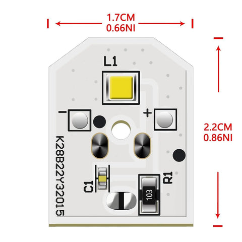 Close-up of LED module from Refrigerator LED Light Replacement Kit 5 Pack For WR55X11132 WR55X25754 No Cover Easy Install