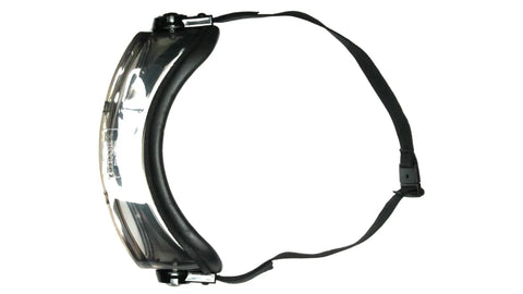 Side view of Anti Fog Top Shelf Chemical Splash Goggles with breakaway headband and foam padding for comfort and safety.