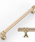 Gold Knurled Cabinet Pulls Set Of 10 7.5 Inch Hole Center To Center Brushed Brass Kitchen Cabinet Handles for drawers and dressers.