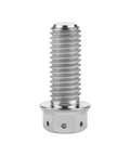 Titanium M8x25mm flange hex head bolt, silver finish.
