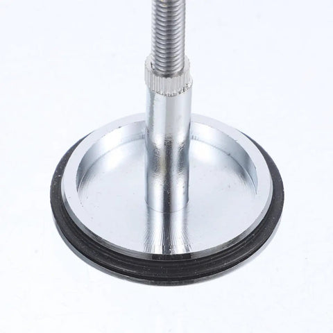 Close-up of 2pcs Brass Bathtub Drain Plug with Rotating Flat Seal for Leak Control showcasing the chrome finish and rubber seal.