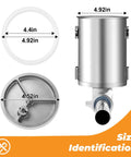 Universal Sausage Stuffer Gasket Replacement O Ring Seal For Vertical And Horizontal 3 5 7 L Sausage Makers Fits Most Brands Replacement Plunger Gasket Part shown with size identification for 4.92-inch gasket
