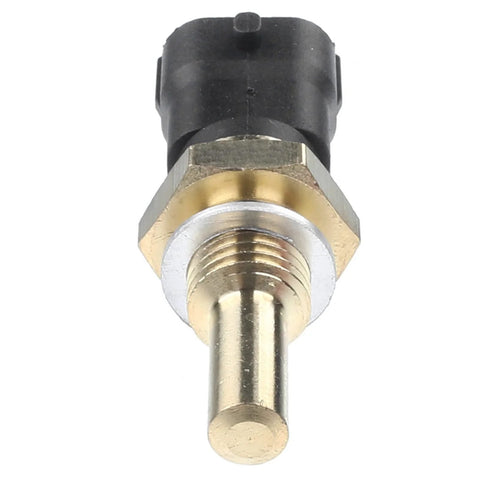 Engine coolant temperature sensor with brass threaded body and black plastic connector
