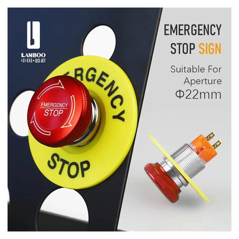 Waterproof And Dustproof Emergency Stop Button Protective Cover With Keyhole Design Featuring Shield Fit For 22mm Buttons