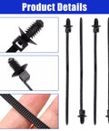 Heavy Kick Butt Christmas Tree Cable Ties Push Mount Auto Zip Ties For Engine Bay Wire Harness Management, black, 6.7 inch, self-locking