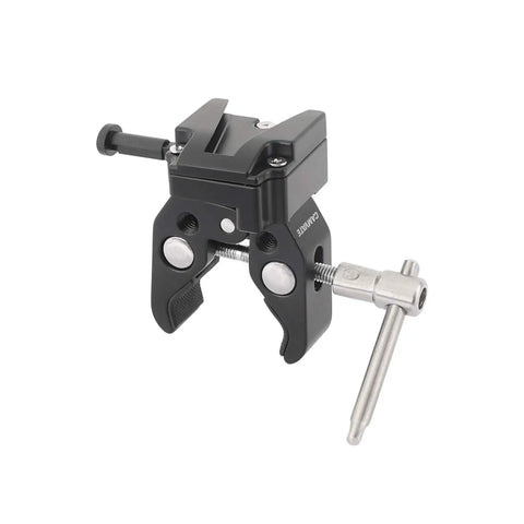 Super Crab Clamp With Universal V Lock Quick Release Adapter For DSLR Battery Setup, black aluminum alloy clamp