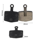 Organic Sintered Metal Disc Brake Pads For Mountain, Trail, And Urban Riding, 26x20x4mm size with durable resin-metal compound