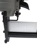 Close-up of magazine on 2 In 1 18 Gauge Pneumatic Brad Nailer And Narrow Crown Stapler For Trim Work Baseboards Cabinet Backing