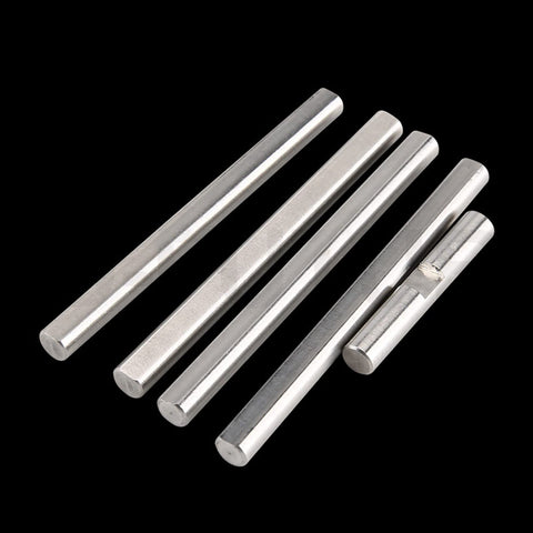 Next Level D Type Shaft Bearing Rod Set With Grind Flat Finish, 5mm Round Outer Diameter, Includes Four Long And One Short Bearings, Linear Round Rod For 30mm Or 60mm Lengths, Perfect For Motorized Builds. Stainless steel D-shafts, four 60mm and one 30mm