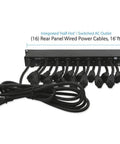 Rear view of 19 Outlet 1U Rackmount Power Distribution Unit with Surge Protector 15 Amp Circuit Breaker USB Charging Ports