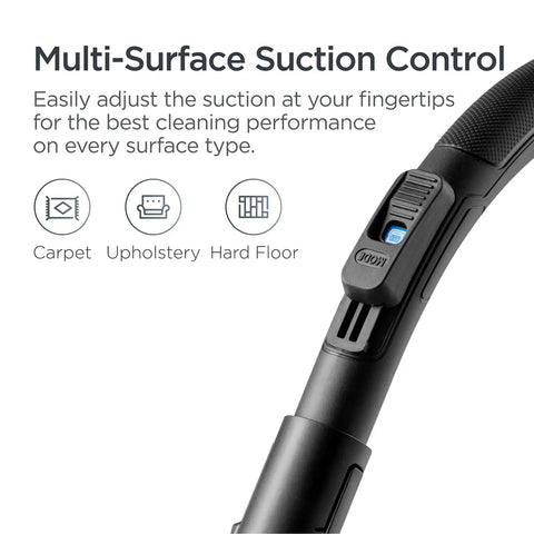 Legit Bagless Canister Vacuum Cleaner With Lightweight Body And Smooth Grip Handle For No Sweat Daily Cleaning Featuring Instant Airflow Controls and Multi-Surface Suction Control for Carpet Upholstery Hard Floor.
