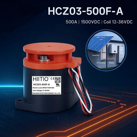 Heavy Duty High Power DC Contactor Rated At 1500 Volts And 500 Amps Hella Durable For Electric Vehicles, with orange top and multiple wires.