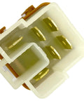 Close-up of 6-pin connector of 12V 6-Pin Automotive Relay Dual Pack Replacement That Fits Nissan Titan Frontier Xterra Pathfinder Infiniti Jideco 25230-7996A